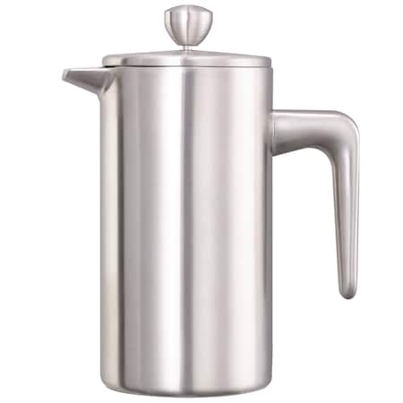 Service Ideas Coffee Press, 12 oz., Double wall Stainless Steel, Brushed PDWSA350BS